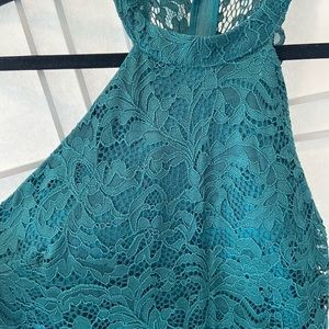 Teal lace dress